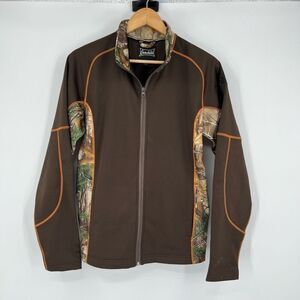 Gamehide Realtree Camouflage Jacket Full Zip Long Sleeves Fleece Brown Men Small